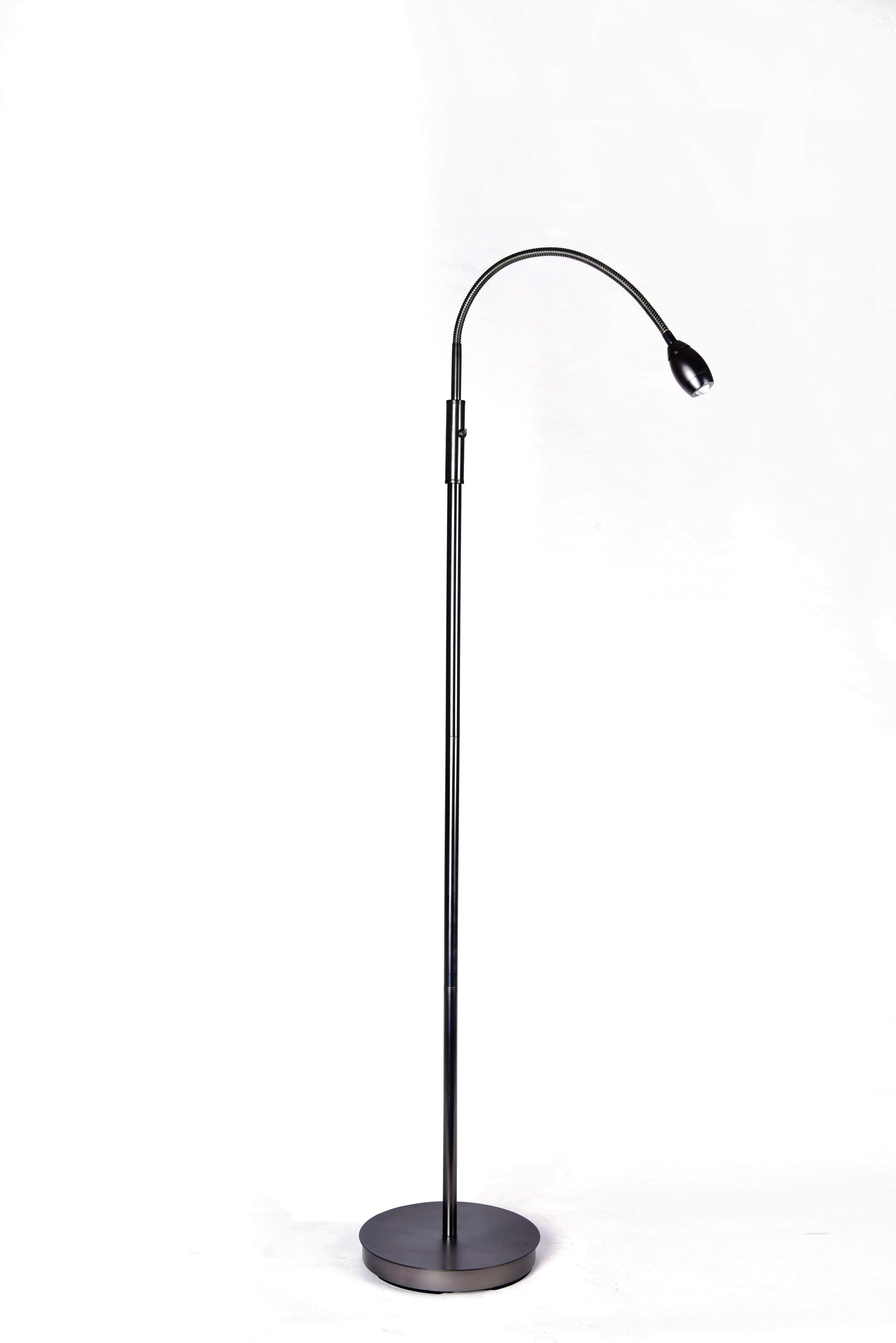 Adjustable Gunmetal Arc LED Floor Lamp with Gooseneck