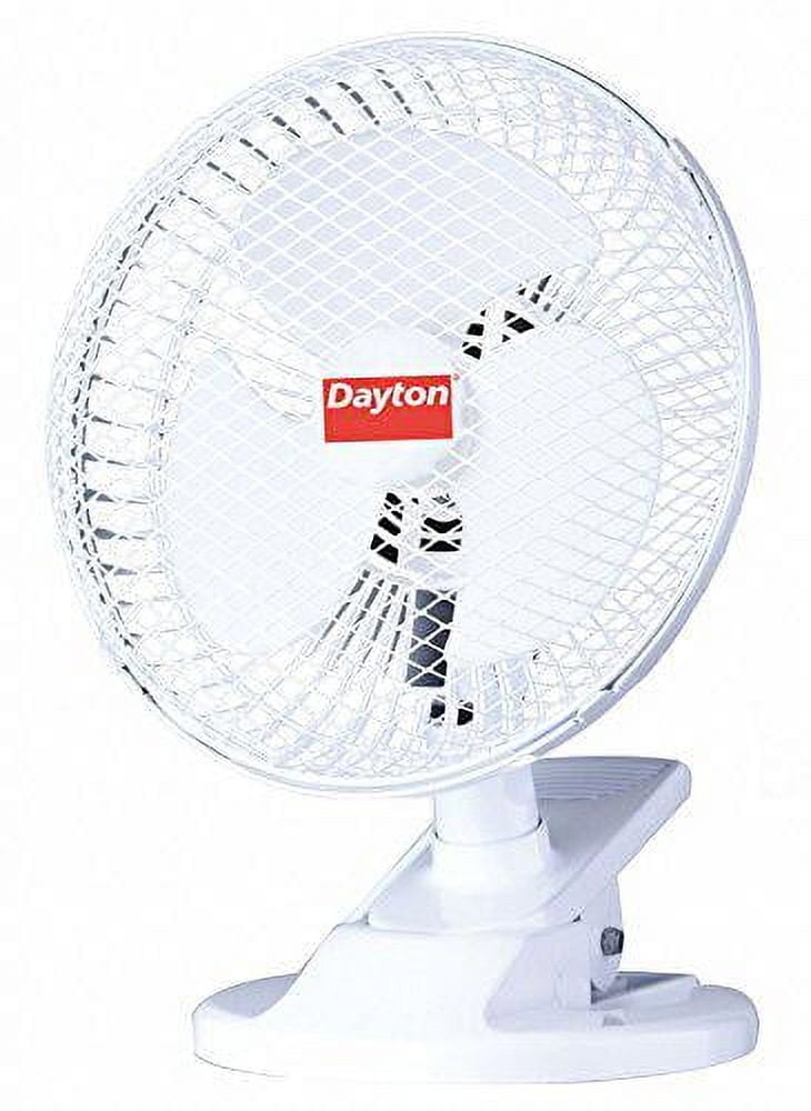 White Battery Powered Oscillating Desk Fan with Clip