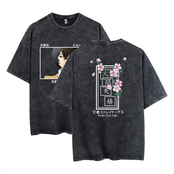 dazai osamu T-shirt Japanese anime retro short sleeve