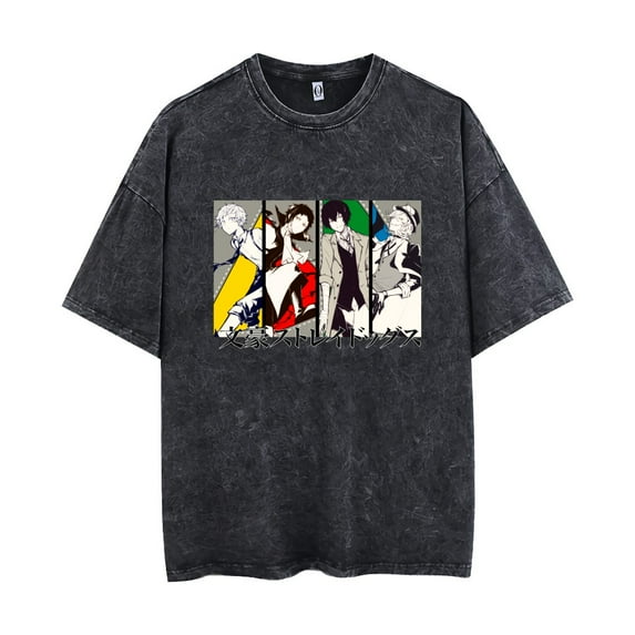 dazai osamu T-shirt Japanese anime retro short sleeve