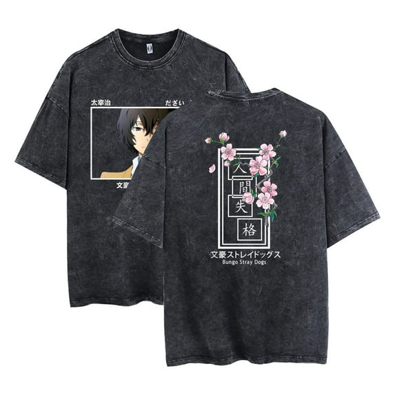 dazai osamu T-shirt Japanese anime retro short sleeve