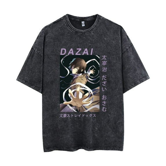 dazai osamu T-shirt Japanese anime retro short sleeve