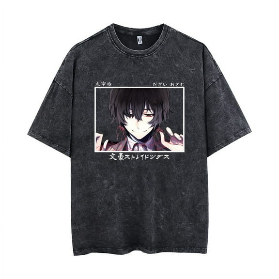 dazai osamu T-shirt Japanese anime retro short sleeve