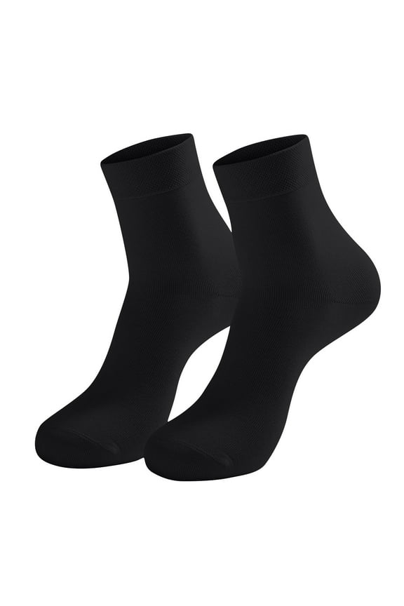 1 Pack Socks for Adult Mens Classic Cotton Dress Socks Thin Lightweight Breathable Sock for Office Business Comfortable Casual Crew Socks Black Black Free Size