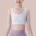thumbnail image 1 of dazeni 10-16 Years Girls Sports Bras Comfortable Wireless Training Bras Ribbed Girls Padded First Bras U Neck Cropped Tank Tops for Teen, 1 of 5