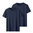 thumbnail image 1 of dazeni 2 Pack Mens Short Sleeve T Shirt Solid Gym Workout Athletic Shirt Solid Comfy Cotton Tee Shirt Top S-3XL, 1 of 8