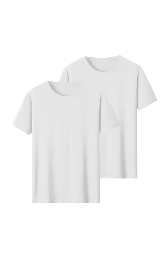 2 Pack Mens Short Sleeve T Shirt Solid Gym Workout Athletic Shirt Solid Comfy Cotton Tee Shirt Top S-3XL