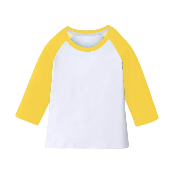 dazeni 3/4 Sleeve Top for Girls Fashhion Color Block Raglan Tee Cute Fall Blouses Tops Back to School Clothes