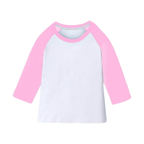 dazeni 3/4 Sleeve Top for Girls Fashhion Color Block Raglan Tee Cute Fall Blouses Tops Back to School Clothes