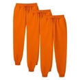 thumbnail image 1 of dazeni 3 Pack Joggers for Women Athletic Workout Active Sweatpants High Waisted Fleece Lined Jogger Pants with Pockets Loose Casual Trousers Orange XXXL, 1 of 3