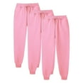 thumbnail image 1 of dazeni 3 Pack Joggers for Women Athletic Workout Active Sweatpants High Waisted Fleece Lined Jogger Pants with Pockets Loose Casual Trousers Pink XXL, 1 of 3