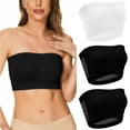 thumbnail image 1 of dazeni 3Packs Women's Seamless Bandeau Bras Strapless No Underwire Bralette Breathable Crop Tube Top Bra Basic Color, 1 of 8