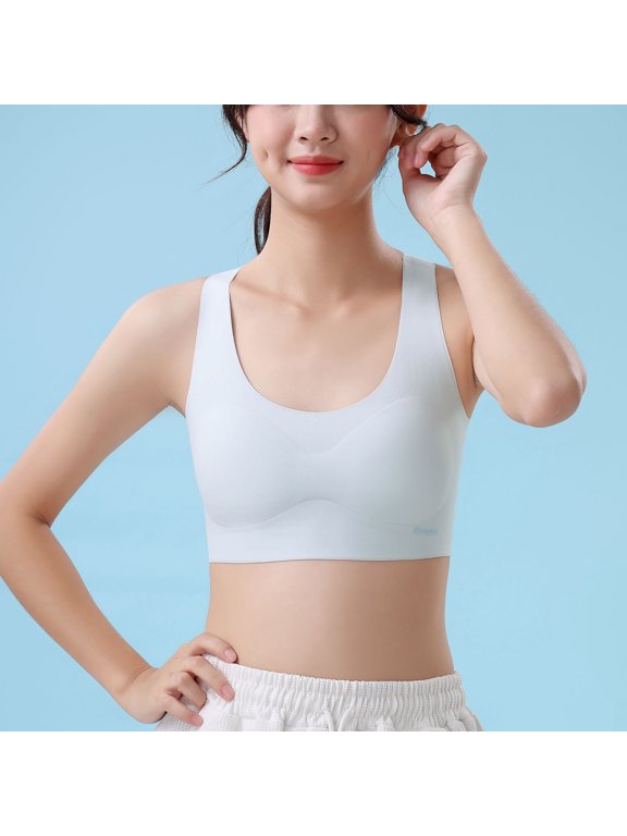 9-15 Years Girls Soft Training Bras 9-15 Seamless First Bra Wireless Sports Bras U Neck Longline Crop Tank Tops Lightly Everday Bralettes