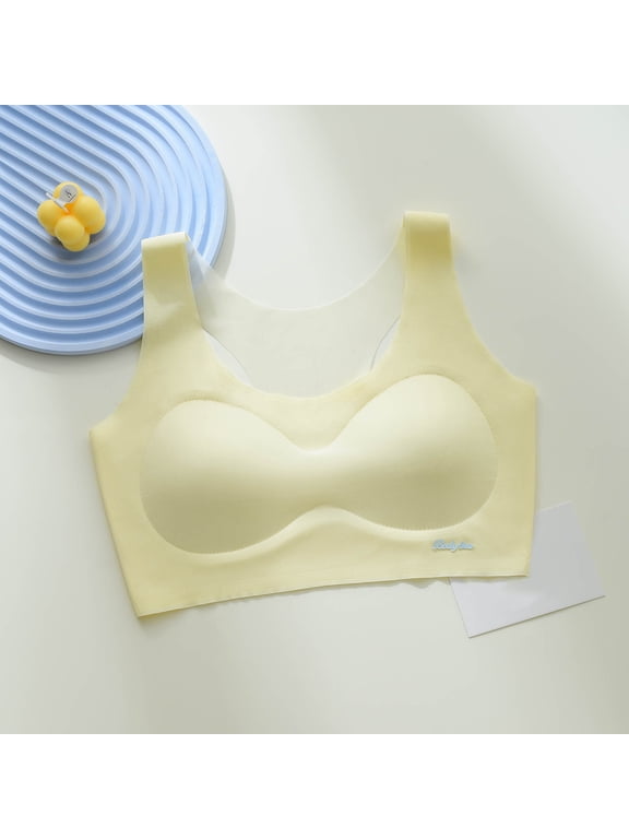 9-15 Years Girls Soft Training Bras 9-15 Seamless First Bra Wireless Sports Bras U Neck Longline Crop Tank Tops Lightly Everday Bralettes