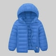 thumbnail image 1 of dazeni Big Boys 4-15 Years Winter Puff Jackets Lightweight Full Zip Quilted Coat Warm Loose Casual Outwear with Hood Blue 110, 1 of 6