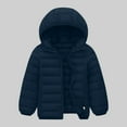 thumbnail image 1 of dazeni Big Boys 4-15 Years Winter Puff Jackets Lightweight Full Zip Quilted Coat Warm Loose Casual Outwear with Hood Navy 170, 1 of 6