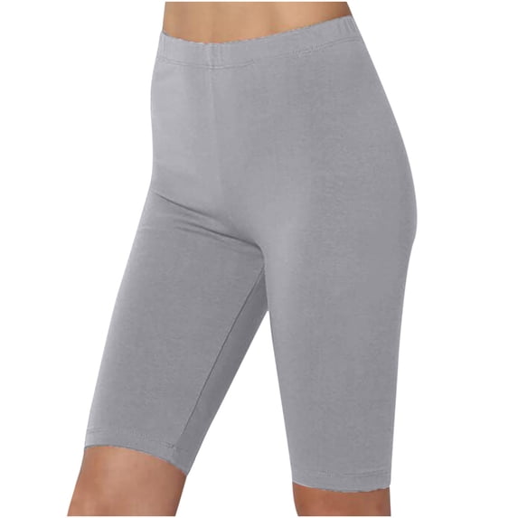 dazeni Biker Shorts for Women Seamless High Waist Tummy Control Yoga Shorts Summer Workout Shorts for Running Gym Athletic Gray S