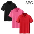 thumbnail image 1 of dazeni Boys 3 Pack School Uniforms Tops Short Sleeve Golf Shirts Collared Cotton Tee Summer Clothes for Kids Black2, 1 of 9
