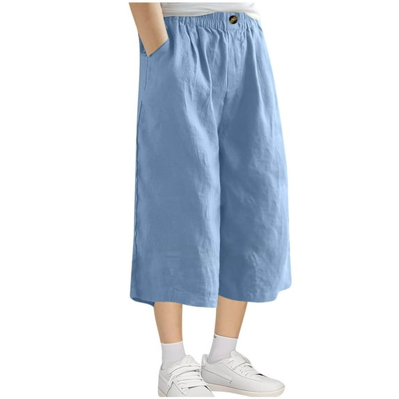 dazeni Boys Baggy Shorts Knee Length Bermuda Shorts Solid Casual Straight Leg Shorts with Pockets 4-14 Years