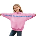 thumbnail image 1 of dazeni Boys Girls Valentine's Day Outfits Letter Graphic Pullover Hoodies Oversized Drop Shoulder Sweatshirts Spring Back to School Clothes Pink 7 Years, 1 of 7