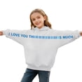 thumbnail image 1 of dazeni Boys Girls Valentine's Day Outfits Letter Graphic Pullover Hoodies Oversized Drop Shoulder Sweatshirts Spring Back to School Clothes White 13 Years, 1 of 7