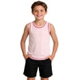 thumbnail image 1 of dazeni Boys Quick Dry Athletic Tank Tops Summer Sleeveless Workout Yoga T Shirt Lightweight Crewneck Basic Tees Activewear Pink 13 Years, 1 of 8