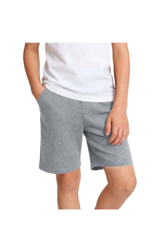 Boys Sweat Shorts Kids Cotton Athletic Shorts Boys School Uniform Causal Elastic Wasited Active Short Pants Lightweight Summer Clothes with Pockets Gray 9-10 Years