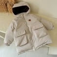 thumbnail image 1 of dazeni Boys Winter Reversible Coat Waterproof Puffer Jackets with Hood Fashion Snow Jackets Thermal Windbreaker Full zip Outwear with Pockets Beige 2 Years, 1 of 3
