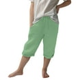 thumbnail image 1 of dazeni Capris for Kids Solid Loose Baggy Sweatpants Girls Boys High Waisted Drawstring Cropped Joggers Comfy Casual Trousers with Pockets, 1 of 8