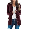 thumbnail image 1 of dazeni Cardigan Sweaters for Women Cotton Button Down Long Sleeve Knit Cardigans Lightweight Open Front Jackets with Pockets, 1 of 7