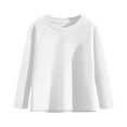 thumbnail image 1 of dazeni Cotton Boys Long Sleeve Shirts Toddlers Soft Crewneck Tee Kids Solid Basic Long-Sleeve T-Shirts Top, 1 of 5