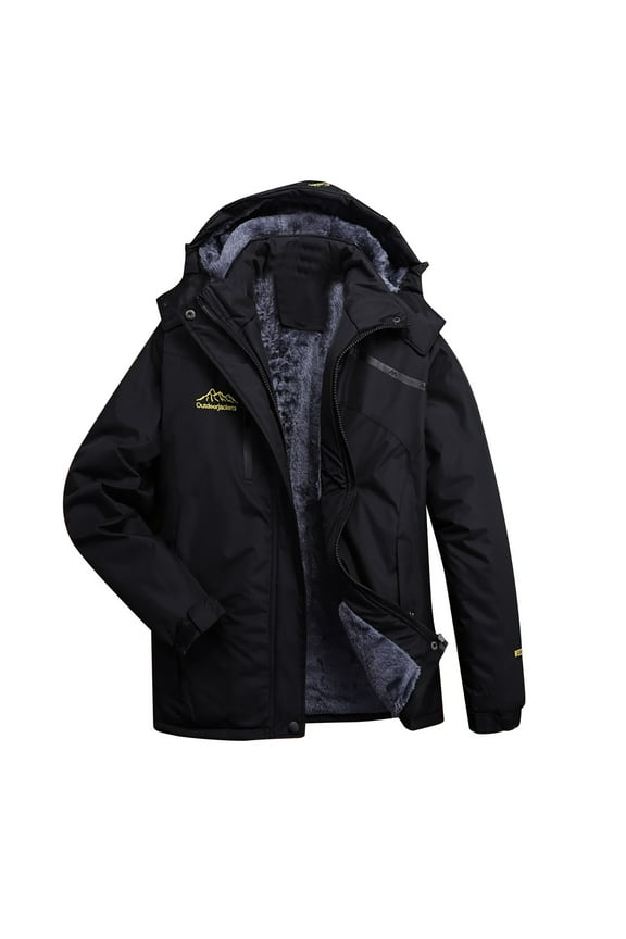 Fleece Lined Ski Jacket for Women Mountain Waterproof Ski Jacket with Pocket Full Zip Windproof Rain Jacket Winter Warm Hooded Coat