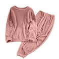 thumbnail image 1 of dazeni Fuzzy Fleece Pajamas for Women Soft Thick Warm Plush Pullover Tops Sleep Pants 2 Piece Loungewear Winter Sleepwear, 1 of 6