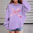 thumbnail image 1 of dazeni Girl's Oversized Bow Hoodies 3-15 Years Long Sleeve Pullover Tops Preppy Cute Sweatshirts Hoodies with Pocket, 1 of 6