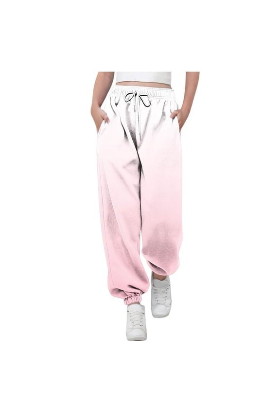 Girls Baggy Jogger Sweatpants Fashion Tie Dye Cinch Bottom Sweatpants Comfy Drawstring Athletic Pants Y2K Preppy Pants