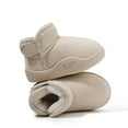 thumbnail image 1 of dazeni Girls Boys Winter Warm Shoes Cozy Fleece Snow Boots Little Boys Girls First Walking Shoes Ankle Booties with Velcro, 1 of 7