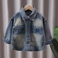thumbnail image 1 of dazeni Girls Casual Long Sleeve Jean Jackets 1-12 Years Trendy Cozy Soft Cute Bow Button Down Denim Cardigan Coat Casual Outerwear School Travel Teen Gift Blue3 11 Years, 1 of 6