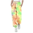 thumbnail image 1 of dazeni Girls Cinch Bottom Sweatpants Trendy Cute Print Baggy Jogger Sweatpants Comfy Drawstring Athletic Pants Y2K Preppy Pants, 1 of 7