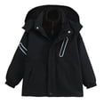 thumbnail image 1 of dazeni Girls Fashion Rain Jackets 2-in-1 Waterproof Coat Fleece Lined Hood Raincoat with Pockets Winter Warm Outwear for Kids, 1 of 8