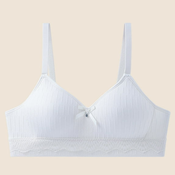 dazeni Girls Padded Training Bras Comfortable Adjustable Nylon Bras Wireless Light Padded Sports Bras 14-18 Years