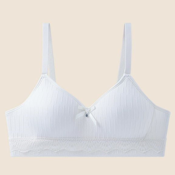 dazeni Girls Padded Training Bras Comfortable Adjustable Nylon Bras Wireless Light Padded Sports Bras 14-18 Years