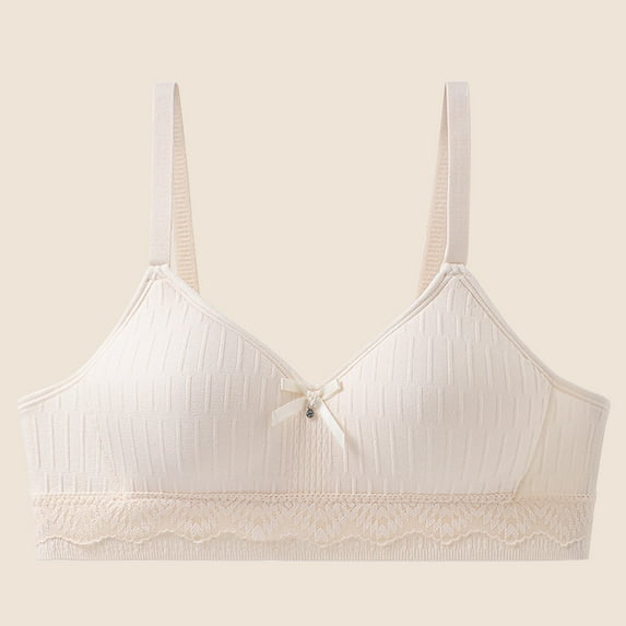 dazeni Girls Padded Training Bras Comfortable Adjustable Nylon Bras Wireless Light Padded Sports Bras 14-18 Years