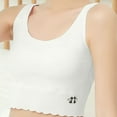 thumbnail image 1 of dazeni Girls Seamless Training Bras Ribbed Ruffle Tank Tops with Built In Padded Supersoft Sleeveless Crop Tank Top Stretchy Sports Bra, 1 of 3