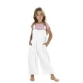 thumbnail image 1 of dazeni Girls Square Neck Overalls Kids Casual Sleeveless Wide Leg Jumpsuit Loose Flowy Rompers with Pockets 5-14 Years, 1 of 9