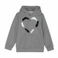 thumbnail image 1 of dazeni Girls Sweatshirt Hooded Oversized Fleece Long Sleeve Pullover Sweatshirts Cute Graphic Casual Comfy Hoodie with Pockets Size 4-14 Years, 1 of 6