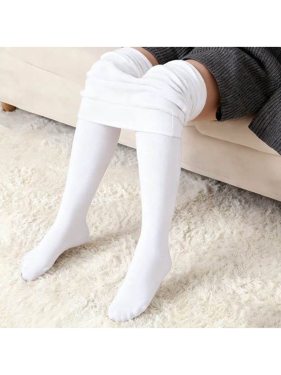 Girls Thick Fleece Lined Tights Winter Warm Cozy Tights Stretchy High Waisted Yoga Workout Leggigs Stocking Pantyhose 1-3Years