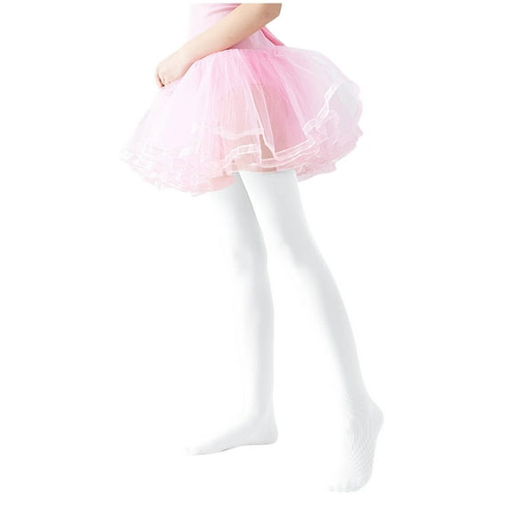 dazeni Girls Tights Stockings Cute Cat Paw Non-skid Ballet Dance Tights Ultra Soft Stretchy Footed Pantyhose Leggings White XXL