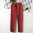 thumbnail image 1 of dazeni Girls Uniform Pants Kids High Stretchy Dress Pants Elastic Waist Pull On Slacks Wine, 1 of 7
