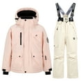 thumbnail image 1 of dazeni Girls Winter 2 Piece Ski Snowsuit Set Kids Thick Full Zip Puffer Jacket and Snow Bib Water Resistant Windbreaker Outfits for Snowboarding 9-10Years, 1 of 5