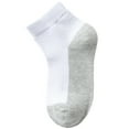 thumbnail image 1 of dazeni Kids Girls Boys Ankle Socks Boys Cushioned Athletic Crew Socks Cotton Quarter Socks Color Block Patchwork Sports Low Cut Socks for Tween 1-13 Years Gray 10 Years, 1 of 4